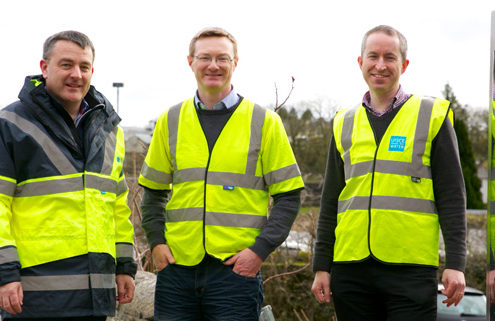 Pictured left to right are: Mark Quinn, managing director, EMR, Paul McMahon, executive engineer, Leitrim County Council and John McElwaine, capital programs regional lead, Irish Water