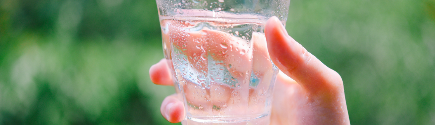Glass of water - water conservation from EMR